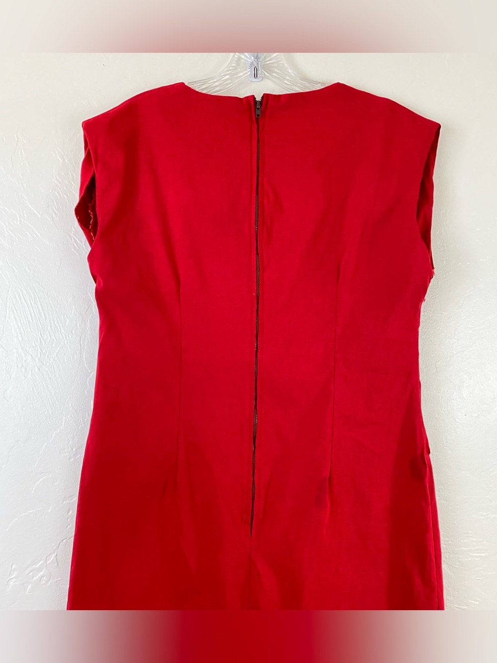 Tatyana Size 4X Red Sleeveless Square Neck Back Zipper Midi Length Dress - Picture 6 of 8